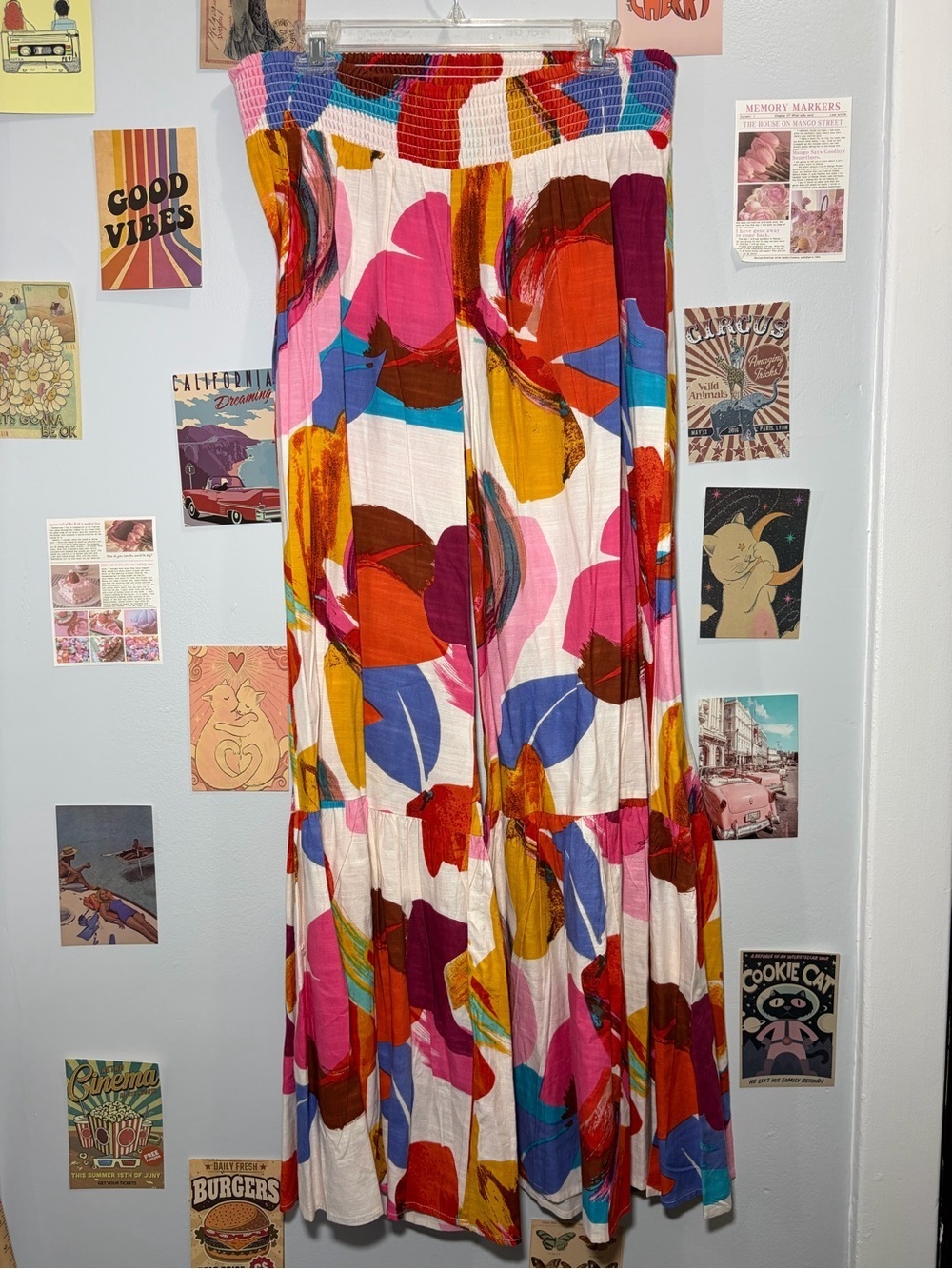 Ashley Stewart Multicolor Wide Leg Pants - Pink, Red, Blue, Mustard